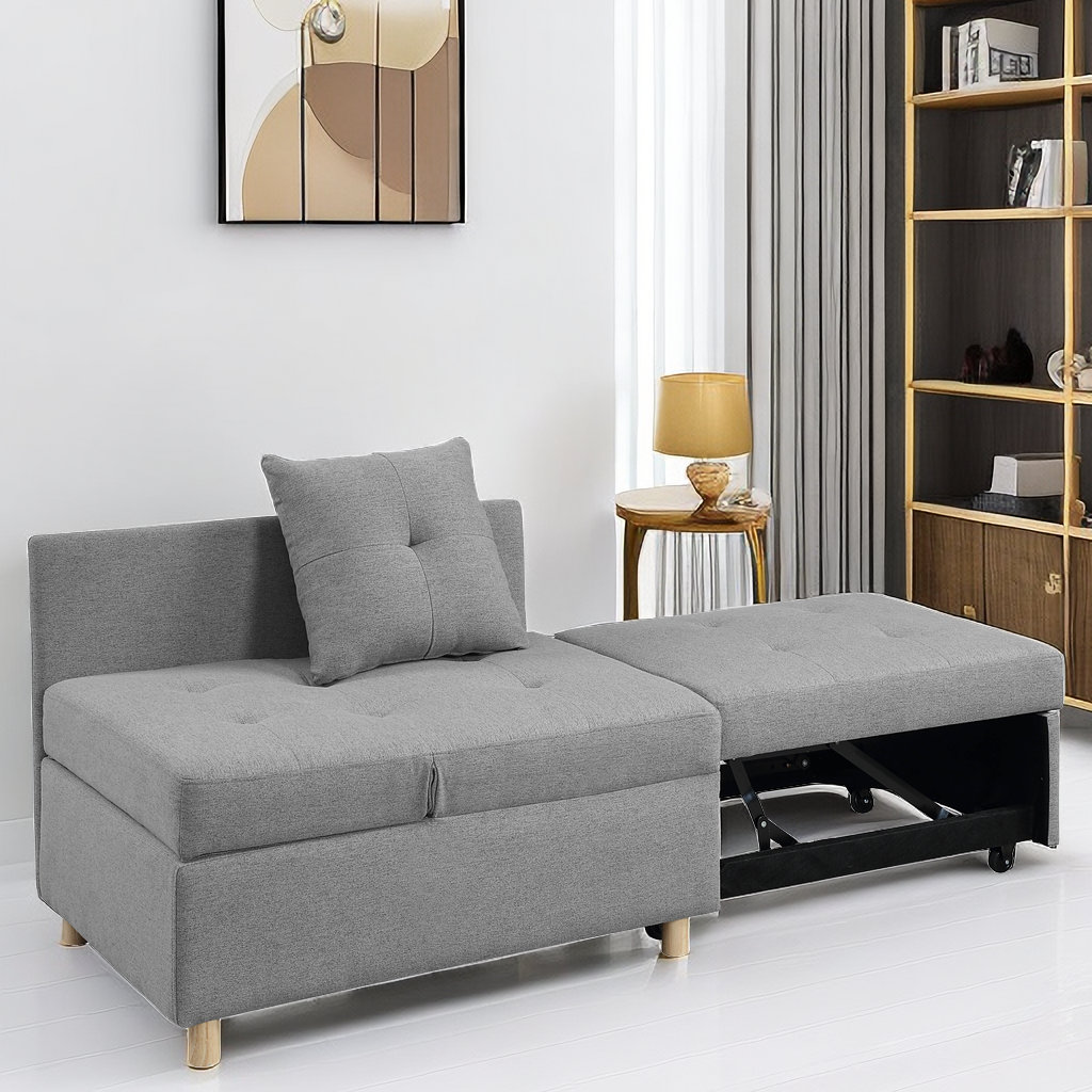 Ebern Designs Antamo 4in1 Convertible Sofas with 6 Position Adjustable Back and 2 Pillows