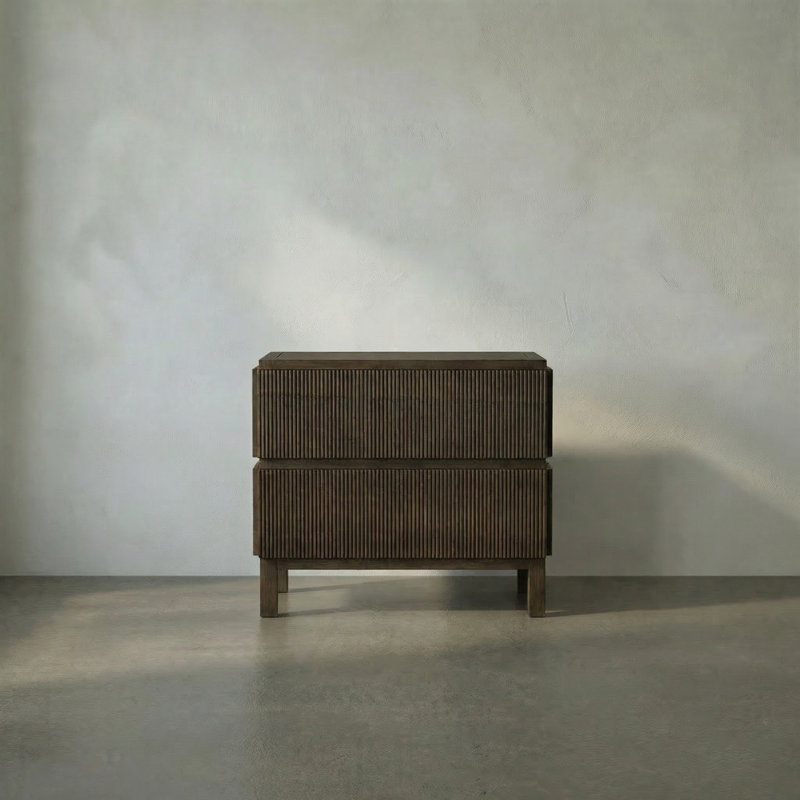 Plato 2 - Drawer Nightstand, Greige Walnut