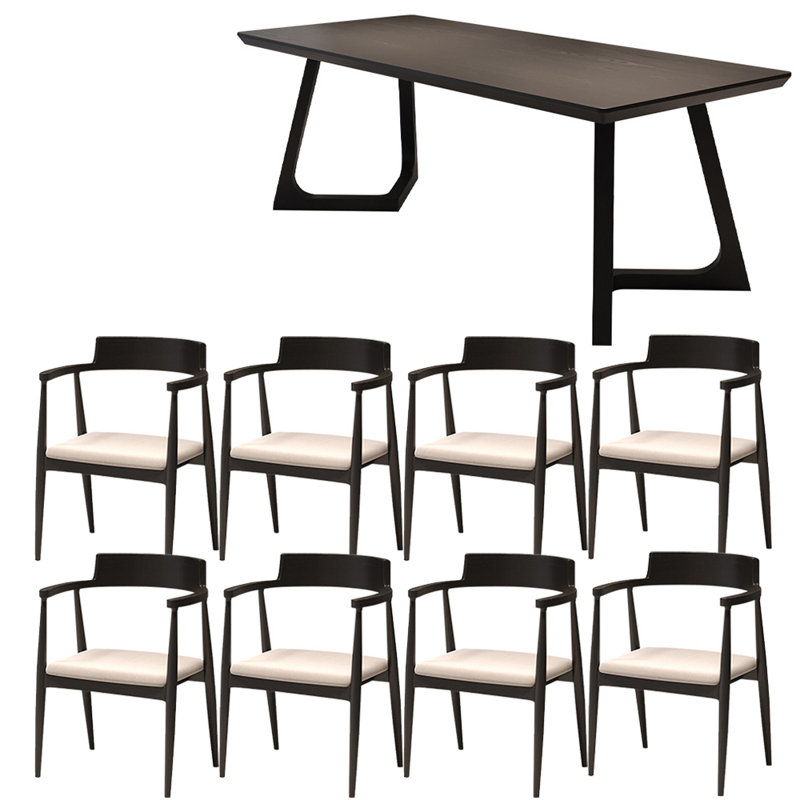 Modern simple solid wood dining table set., 29.5"H x 78.7"L x 31.4"W