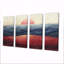 Ensemble de salon mural rouge et bleu abstrait Sunset Mountain Landscape I - Landscape Mountains-940802267