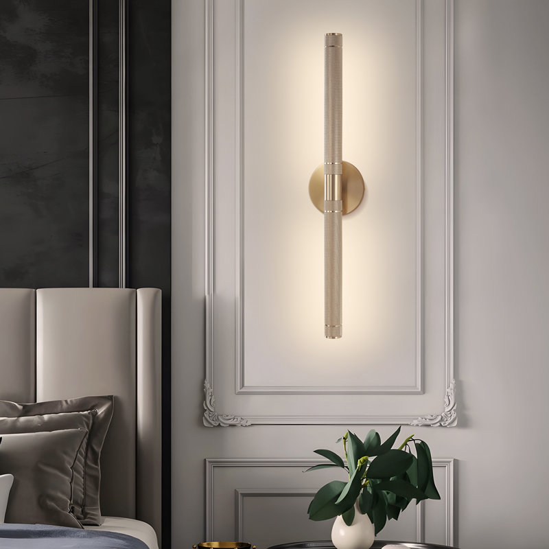 Luminaire mural rotatif à 360 ° à 2 lumières 23,62 "à intensité variable (avec ampoules incluses), Doré