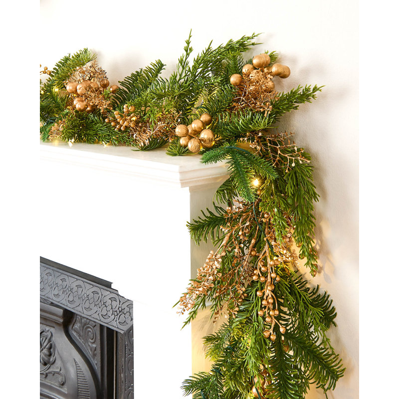 Pre-Lit Berry Mixed Tip Garland