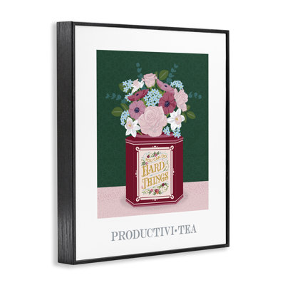 Productivité de thé avec message d'encouragement, estampe numérique, design par Lara Beeston