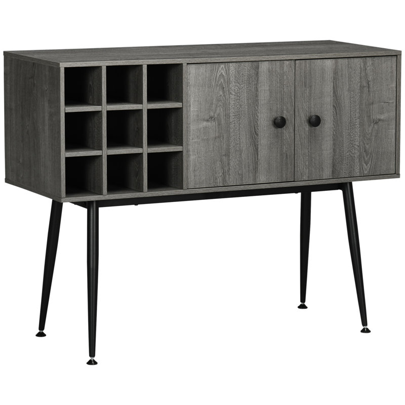 Armoire à vin avec bar à café pour 9 bouteilles et tablette réglable, armoire à vin Buffet pour salon