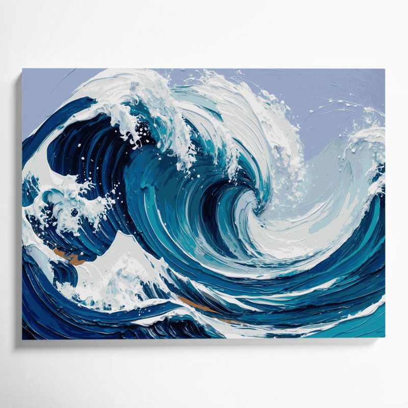 Art mural sur toile Coastal Wave Abstraction Elite, H 8 po x l 10 po