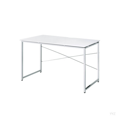 Bureau d'écriture blanc et chrome