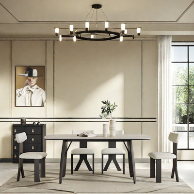 Luxury Sintered Stone Dining Table Chair Set