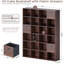Organisateur de rangement modulaire 24 cubes avec tiroirs en tissu, bibliothèque en bois rustique noyer et cloison, individuel-481928810-481928823-481928822