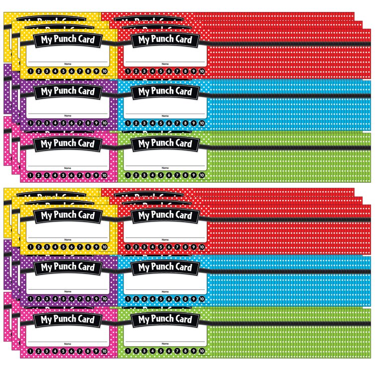 Teacher Created Resources Polka Dots Punch Cards