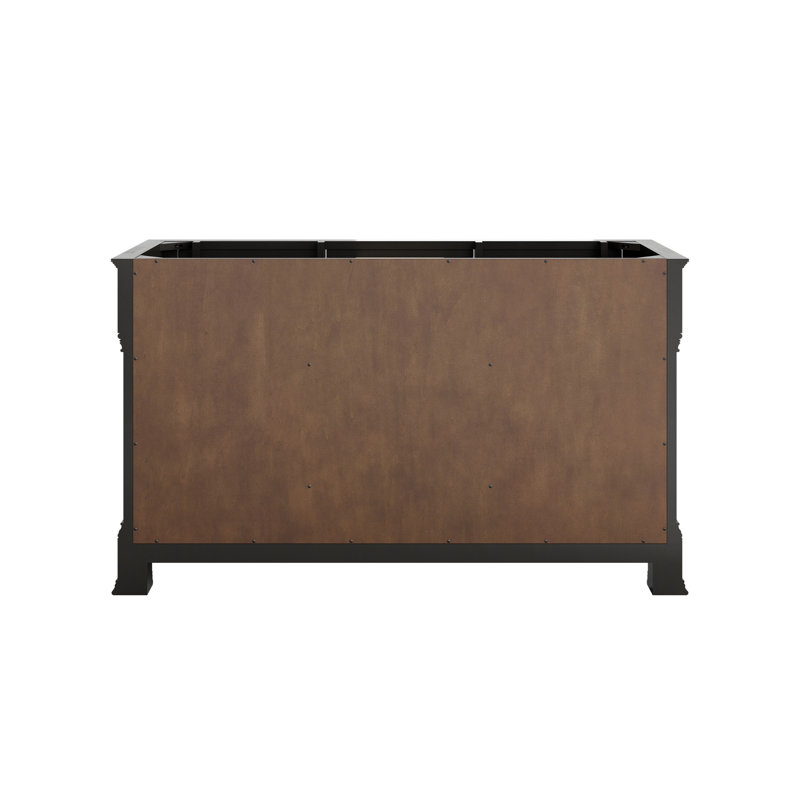 Brookfield 60'' W Double Vanity, White Zeus, Single Hole, Black Onyx