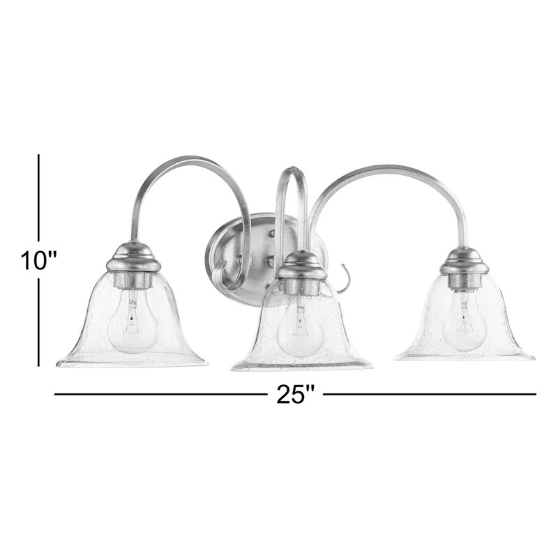 Éclairage pour salle de bain 3 lumières Bernardston, Blanc perse