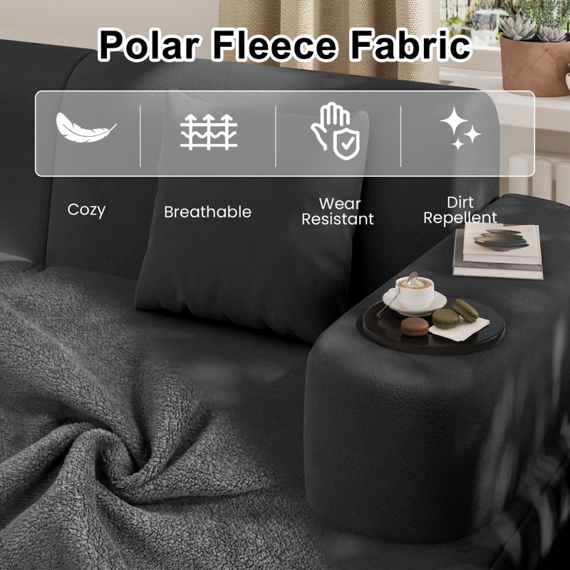 3 Seater Sofa & Chaise, Grey