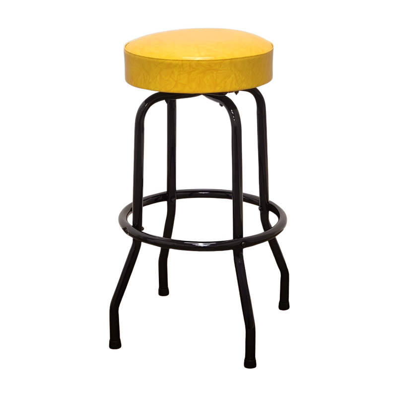 Retro Home Single Ring Swivel Bar Stool, Yellow