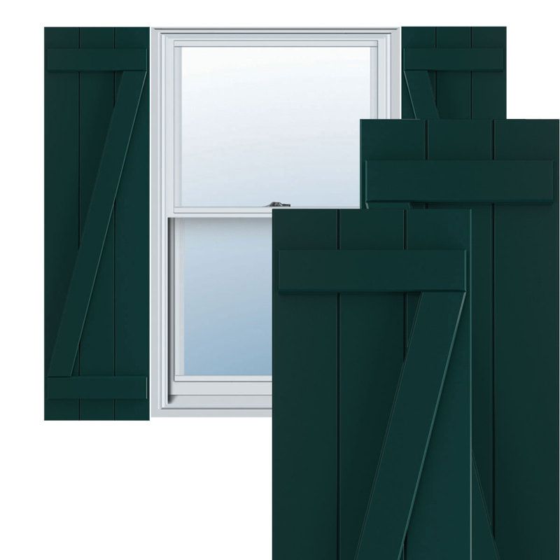 Volets en PVC True Fit, Vert thermique, 16.125", 35"