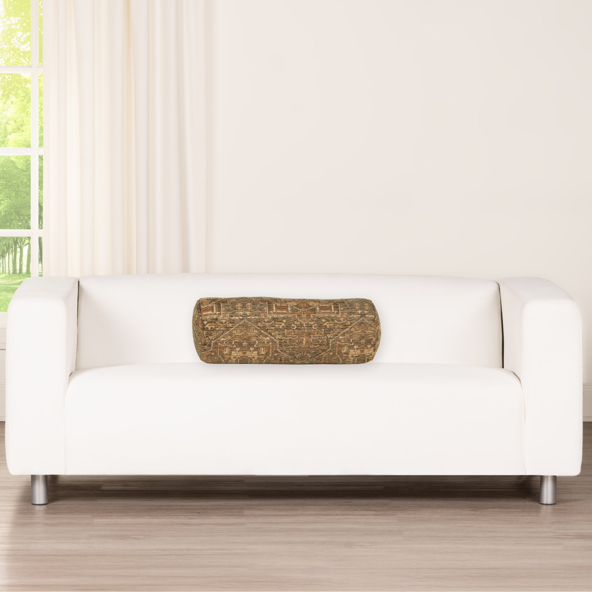 Olcott Throw Pillow, Polyester, Zapatta Sage, Bolster 8"H x 21"W