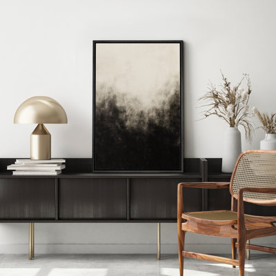 «Misty Landscape Art», impression sur toile encadrée en noir et blanc
