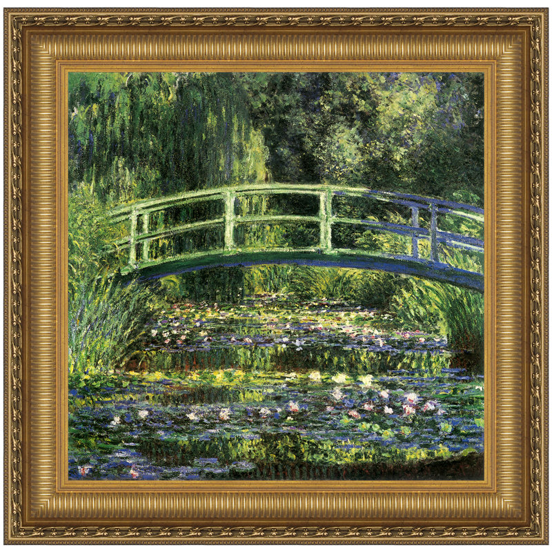 Bridge over a Pond of Water Lilies, 1899 by Claude Monet - Picture Frame Print on Canvas, 47.25" H x 48.25" W x 1.875" D