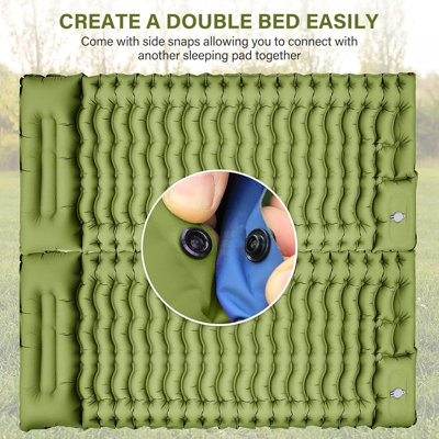 Camping Sleeping Pad, Ultralight Camping Mat With Pillow Built-In Foot Pump Inflatable Sleeping Pads Compact For Camping Backpacking Hiking Traveling Tent