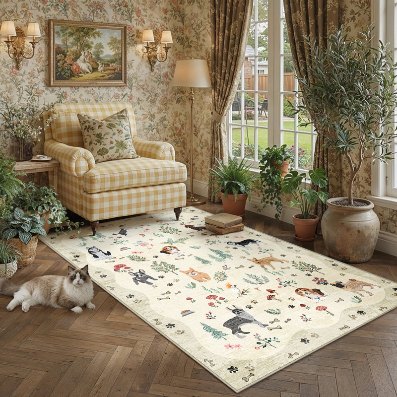 Tapis lavable à la machine avec motif antidérapant Tale, Rectangulaire 3 pi x 5 pi