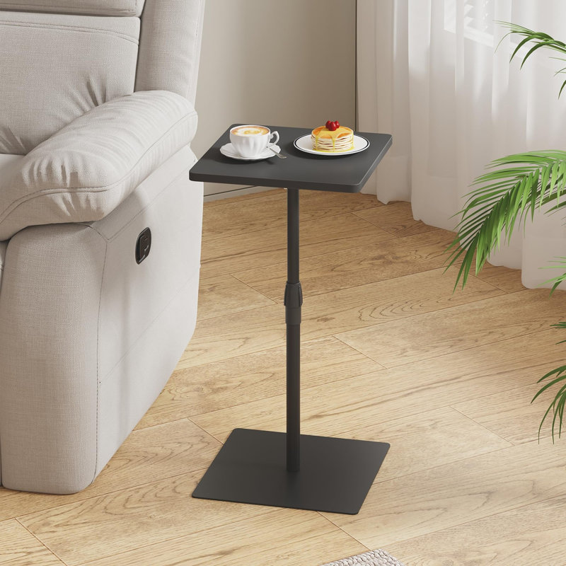 Table d'appoint à hauteur réglable 27,2 "H, Noir, Noir, Noir