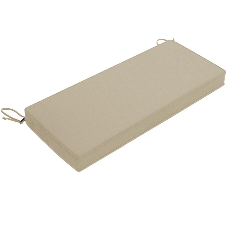 Waterproof Outdoor bench Cushions 3-year Color Fastness with Handle and Adjustable Straps, 42" W x 18" D, Beige