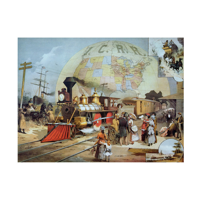 American School Illinois Central Railroad, C.1886, art sur toile, H 14 po x l 19 po