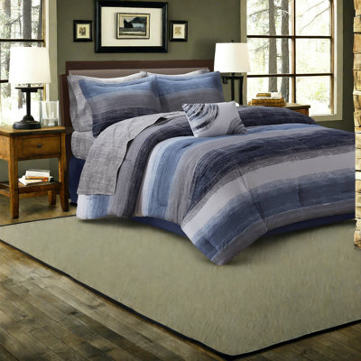 Premium Bedding Sets With Cotton Sheets, Navy Watercolor Design, Ideal For Home Use