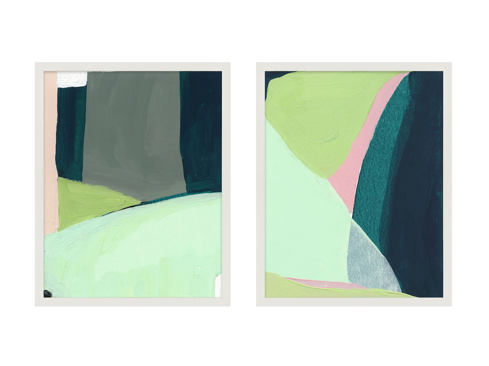 Into the Hills 2-Piece Print Set, 20" W x 25" H, White Framed