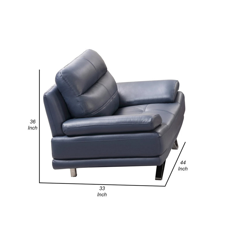 Fauteuil l 44 po Jaèmeson, Similicuir bleu