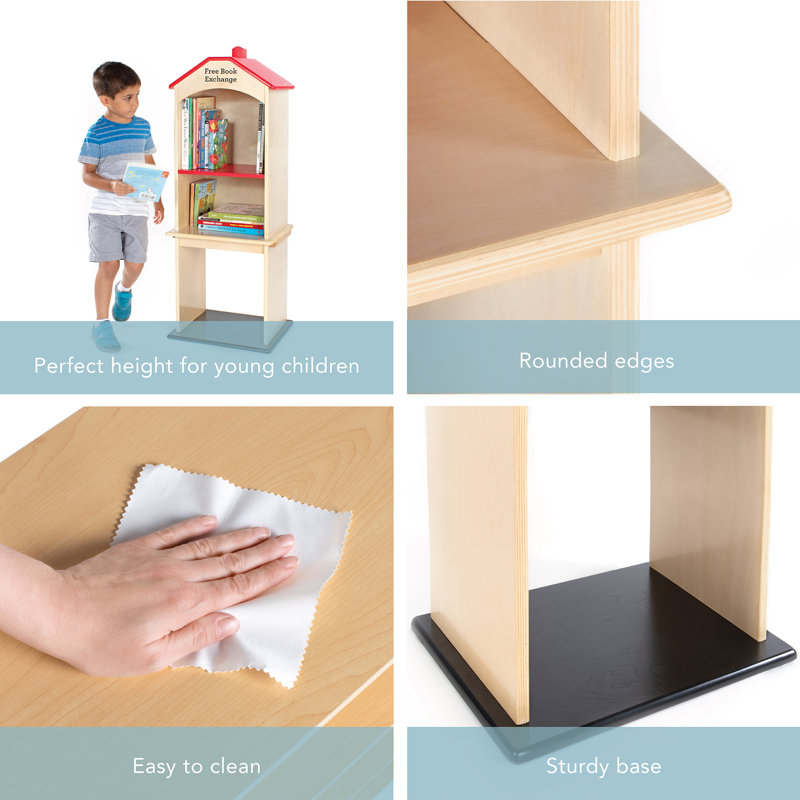 Birch 42" Tall Kids' Book Stand with 3 Shelves