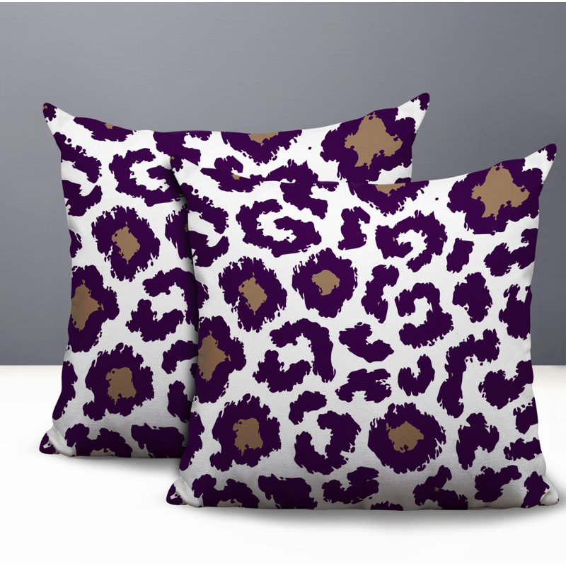 Oreiller réversible intérieur / extérieur à imprimé zébré Norbert, 20x20, Purple