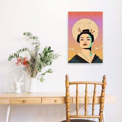 «Geisha Moon», art mural élégant et paisible