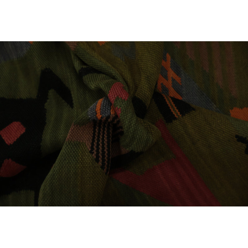 Tapis kilim fabriqué à la main avec des animaux vibrants 4 x 5