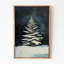Moody, vert foncé, sapin de Noël, paysage d'hiver, décor de vacances, impression sur toile encadrée-107118546-107118542