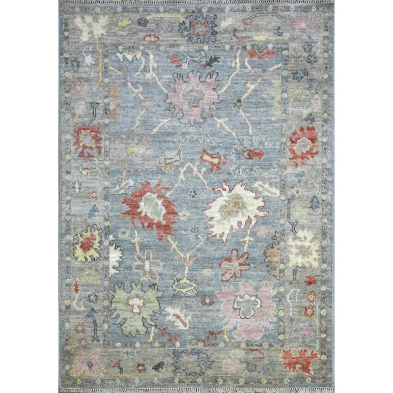 Transitional One-of-a-Kind Rectangle 4'2" X 5'10" Wool Area Rug Gray