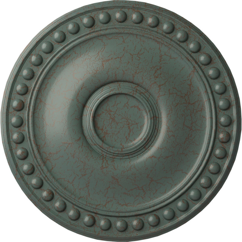 Endurathane Valletta Ceiling Medallion, 18"OD x 3 1/2"ID x 1"P (Fits Canopies up to 3 1/2"), Hand-Painted Flash Blue Finish