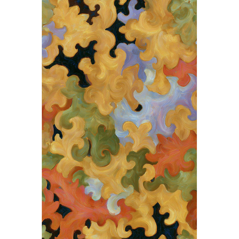 Titre: Papier peint tourbillonnant abstrait avec couleurs d'automne