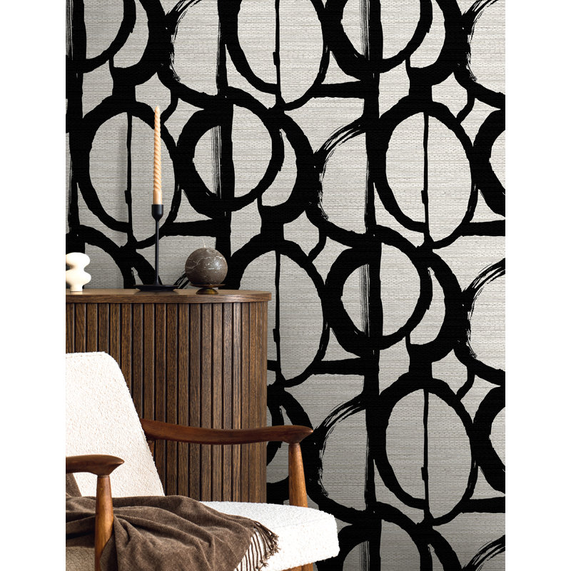 Papier peint non tissé abstrait non tissé brun clair et ivoire Designs Designs, Crème métallique / onyx