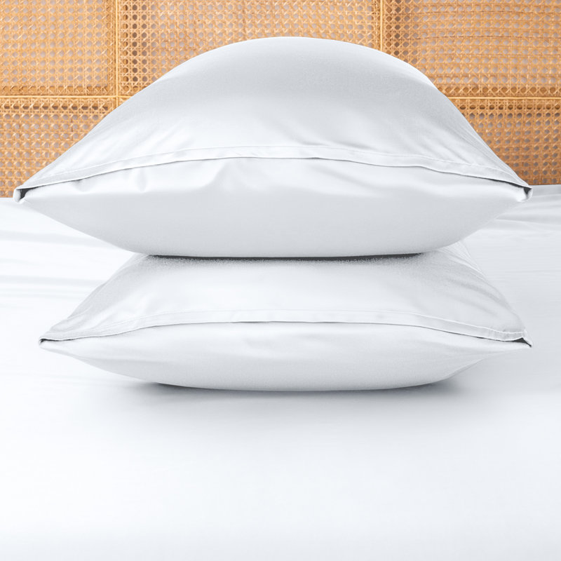 Ensemble de taies d'oreiller en rayonne de bambou, Blanc, Taies d'oreiller pour grand lit