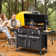 37.8" Dual Zone Charcoal Bbq Grill With Adjustable Charcoal Trays And 2 Foldable Side Table