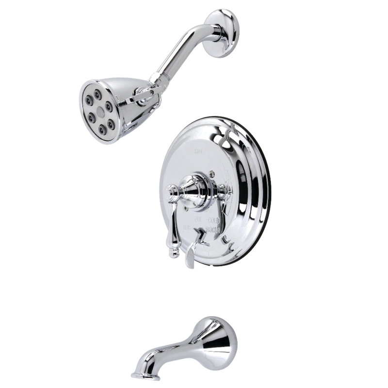 Robinet de baignoire et douche thermostatique, Chrome poli