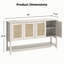 Buffet avec rangement, armoire de rangement avec 4 portes et tablette réglable, console de bar en bois pour la cuisine, la salle à manger et l'entrée