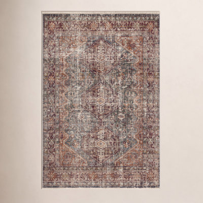 Clemente Red Blue Brown Oriental Rug