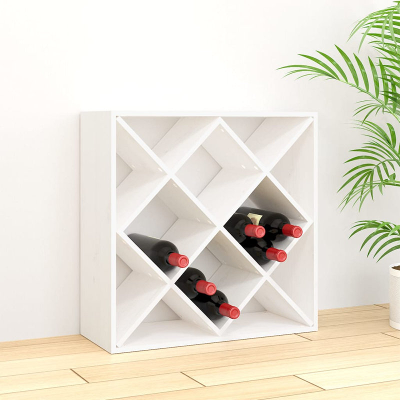 Laborn Solid Wood Floor Wine Bottle Rack, White