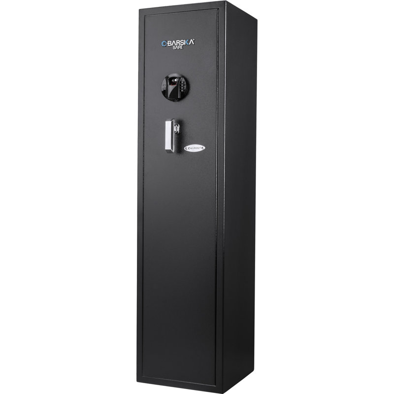 4.33 Cu Ft Biometric Keypad Rifle Safe, Key/Biometric, 52.25" H x 13" W x 13" D