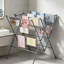 Space-Saving Foldable Stainless Steel Clothes Drying Rack with Sock Clips