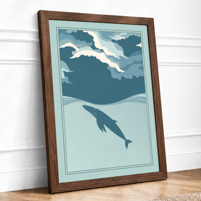 Drifting Whale Coastal - Framed Print