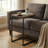 C-Shaped Sofa Side Table – Walnut Finish, Black Metal Base, Small Movable Coffee Table For Living Room-1611118037