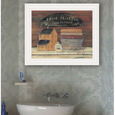«Hot Bath», art mural encadré pour le salon, impression murale par Pam Britton