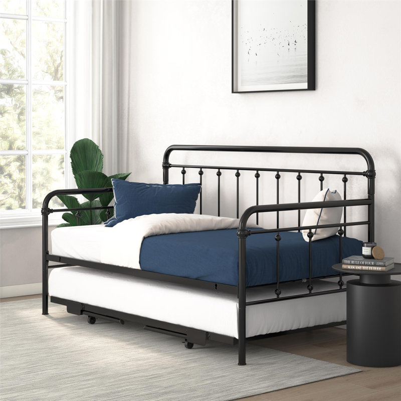 Beant Daybed with Pop Up Trundle, Black, Twin